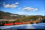 Taurus-Tandem zieht den G 46778 bei Eichberg am 21.2.2010 durch das Winterwonderland Semmering.