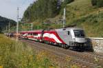 1116 249 (Lange Fahne) als RJ558 nahe Spital am Semmering am 21.08.2013.