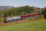 1116 250 (Polizei) als Railjet 652 bei der Steinbauerwiese nahe Eichberg am 8.10.2013.