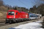 1216 210 mit RJ73 nahe Semmering am 18.03.2016.