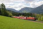 Eine aussergewöhnliche Railjet kombination durch 1116.200 mit der Garnitur der Langen Fahne befand sich heute am RJ-539 bei tollen Lichtverhältnissen am Eichberg.