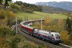 1116 250 mit Railjet am Abfaltersbachviadukt nahe Eichberg am 24.10.2016.