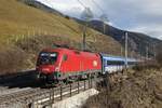 1116 107 mit Railjet bei Spital am Semmering am 21.11.2016.