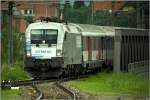 1116 038 Siemens mit IC 539  Therme Nova K�flach  beim �berqueren der Murbr�cke in Knittelfeld.