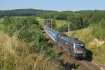 1116.182, die Cobra-Lok mit dem REX 1545 von Prag nach Linz, kurz nach der Grenze. Aufgenommen am 07.07.2015. 
