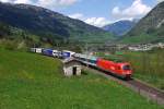 Bei der bekannten Heislstll kurz vor Angertal hatte am 05.05.13 BB 1216 023 die Aufgabe ROLA 43265 (Salzburg Hbf - Fernetti) in Richtung Sden zu bringen.