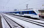 Hier noch ein Winterbild von den Beiden:  Die friauler Triebwagen ETR 564 002 + ETR 564 001 am 5.1.2016 immer noch abgestellt im Bahnhof Spittal-Millstättersee.