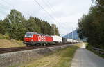 1293 025 mit der ROLA 53331 (Wörgl Terminal Nord - Brennersee Terminal) bei Terfens, 22.09.2019.