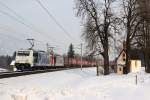 Lokomotion 185 662 und 185 664 mit dem Winner KLV bei Brixlegg in Tirol.