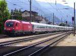 Die 1116 260  Sicher durch Europa  war am IC 118 und wird am Nachmittag wieder mit dem IC 119 wieder zurck nach Innsbruck fahren ( 13.06.2009 ). In Bludenz fotographiert.

Lg
