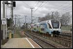 Westbahn Twg 611 fährt am 15.01.2019 durch den Bahnhof Prinzersdorf.