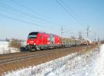 2016 910 ist am 30.11.2010 mit einem  Gterzug bei Marchtrenk unterwegs gewesen.