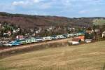 WESTbahn 17518 fhrt am 28.03.2012 Richtung Westen.