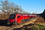 railjet 561 (Bregenz - Wien) am 25.11.2012 bei Unter Oberndorf, im Wienerwald.