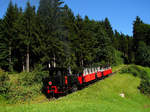 Kaiserwetter am Achensee! Lok 3 bei der Bergfahrt zwischen Burgeck und Eben.