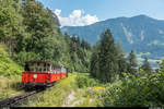 Lok 4 der Achenseebahn schiebt am 26.