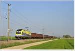 CargoServ 1216.931 mit dem umgeleiteten SGAG 46181 wenige Km hinter Trasdorf, 24.4.2010.