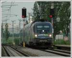 1116 141 als CAT (City Airport Train) am 10.6.2006 auf dem Weg vom Flughafen Schwechat nach Wien-Mitte.