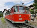 VT 10.02 (95 81 5010 002-1-A-GKB) im Bahnhof Übelbach anlässlich einer Fahrzeugausstellung zur 100-Jahr-Feier der Strecke Peggau-Übelbach, 04.08.2019    Die GKB