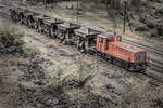 DH 600.1 mit Ihrem Kohlezug in Pölfing Brunn der Sulmtalbahn Modulanlage  am 23.01.2020