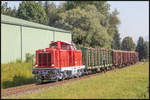 Güterzug mit DH 1100.1 am 21.07.2020 im Bahnhof Premstätten Tobelbad.