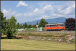 VT10.02 durchfährt den Bahnhof Frauental Bad Gams an diesem sonnigen 14.AUgust 2021