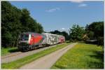 218 117 mit dem als S6 verkehrenden R 4380 von Wies-Eibiswald ber Werndorf nach Graz bei der Einfahrt in Schwanberg am 27.6.2011.