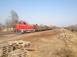 DH 1500.4 mit dem Verschubgterzug Graz - Wies Eibiswald am 7.3.2012 beim warten auf die Weiterfahrt im Bahnhof Deutschlandsberg.