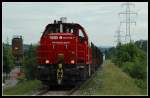 1700.1 (MaK G 1700 BB) der Graz-Kflacher Bahn und Busbetrieb GmbH (GKB) am 26.5.2006 kurz vor dem Einfahrsignal des Bahnhofes Deutschlandsberg mit 5 Holzleerwaggons.