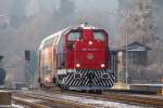 Die verkehrenden Doppelstockzüge sind zumeist aus 2 bi 4 Wagen gebildet.