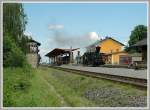 Der Bahnhof Deutschlandsberg mit dem alten, erhalten gebliebenen Blockstellwerk.