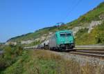 185 608 mit einem Getreidezug am 28.09.2013 bei Himmelstadt.