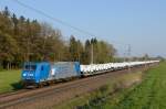 Am Abend des 22. April 2015 war die 185 529 mit dem LTE-Zug 48990 in Fahrtrichtung Passau unterwegs, und wurde von mir bei Andorf fotografiert.