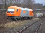 2016 905 (Swietelsky) der RTS (Rail Transport Service GmbH aus Graz) steht am 12.03.2008 im Bahnhof Arnsberg.