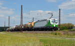 193 240 der SETG führte am 14.06.17 einen Kesselwagenzug durch Retzbach-Zellingen Richtung Würzburg.