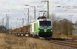 SETG 248 016 mit beladenem Holzzug | von Ladebow durch Anklam [WAK] | April 2022