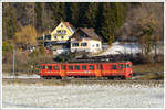 StB ET 15 von Übelbach nach Peggau-Deutschfeistritz, am 1.2.2021 kurz vor der Haltestelle Prenning.