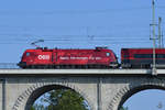 ÖBB 1116 225-4 Mitte August 2020 auf dem Viadukt in Traunstein.