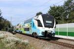 Triebwagen 625 der Westbahn in Ostermünchen, 12. Oktober 2023