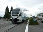 Der KISS von Stadler der WESTbahn bei Romanshorn, am 20.07.2011 um 16:00 bei Romanshorn.