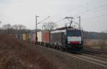 ES 64 F4-082 mit DGS 94352 Passau Gbf - Bremerhaven Kaiserhafen (Sdl., Container), am 12.03.2011 bei Salzderhelden 