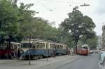 Wien: Ein WLB-Zug (Wien - Baden) hält am 19 Juni 1971 an der Endstation  Wien Oper , d.h.