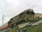 LDE 2800-712 kurz nach der Abfahrt aus dem Bahnhof Aleppo mit dem Ziel Latakia an der syrischen Mittelmeerkste(Aleppo am 07.03.2006)
