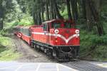 AFR DL50 schiebt am 05.Juni 2014 Zug 35 von Alishan Station zur Chaoping Station.