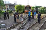 Ursachenforschung nach der Entgleisung des THN 1101 am 22.Juni 2019 in der Hua Lamphong Station.