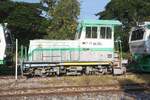 Am 27.November 2025 war in der Kanchanaburi Station dieser Schwerkleinwagen (Hersteller: Fuji Heavy Industries, Type TMC400A, Baujahr: 1991, Fab.Nr.: 5) mit der Betriebsnummer MLT-03 des Unternehmens GGW (Green Generation Worldwide Co.,Ltd.) zu sehen.
