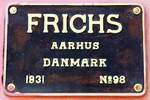 Fabriksschild der SRT 555 (2'Do2', de, Frichs Aarhus/Dänemark, Bj.