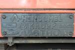 Fabrikschild der AHK 4229 (Co'Co', de, Henschel, Bj.1980, Fab.Nr. H-32466). - Bild vom 17.Jänner 2026 in der Surat Thani Station.