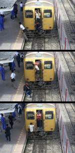 TiT - This is Thailand 2/3: Wenns vermeindlich schneller geht, dann wird auch schon mal die Stirntüre zum Aussteigen benutzt.