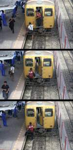 TiT - This is Thailand 3/3: Wenns vermeindlich schneller geht, dann wird auch schon mal die Stirntüre zum Aussteigen benutzt.